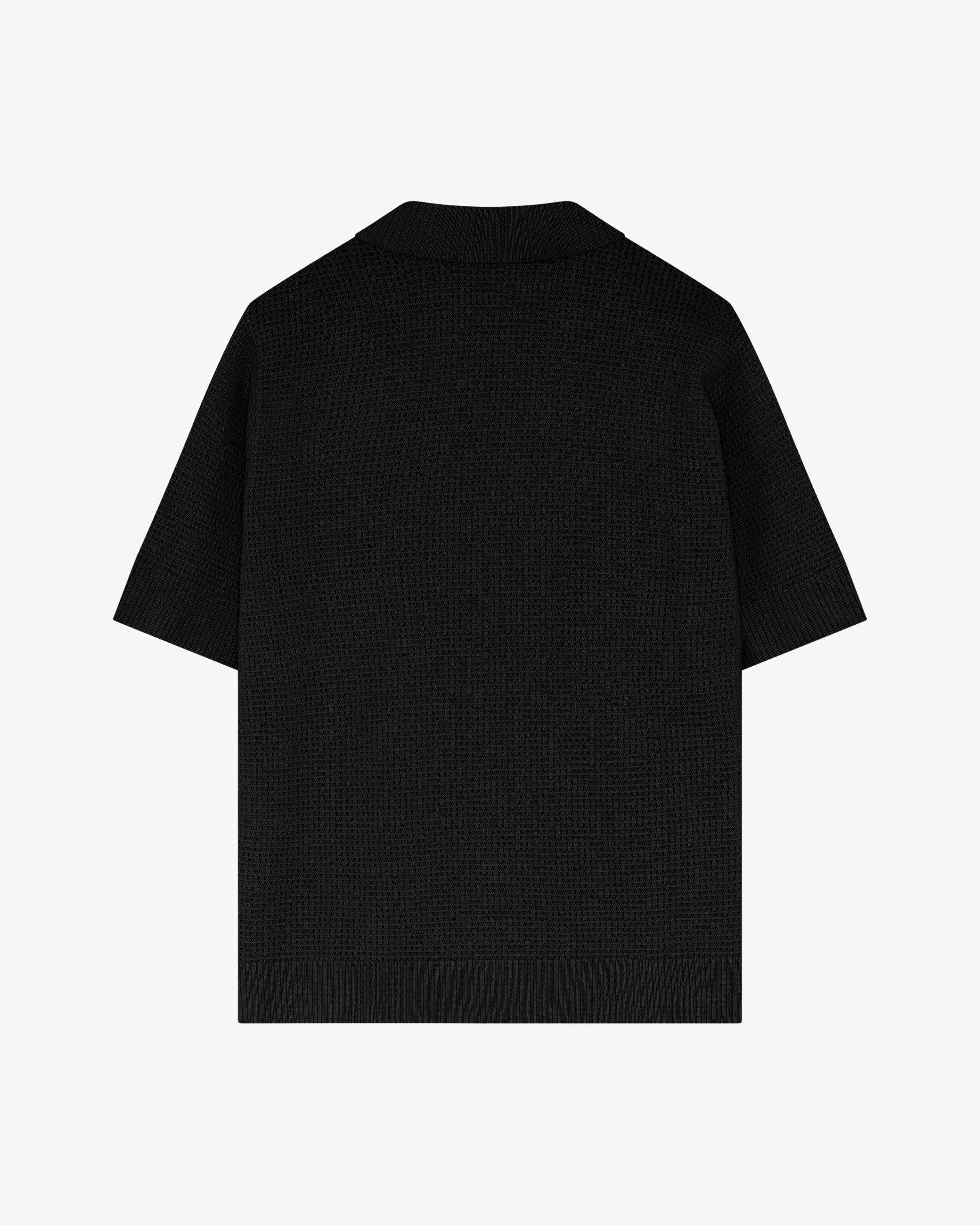 minimum male Mason crochet polo shirt 4177 Polo 999 Black