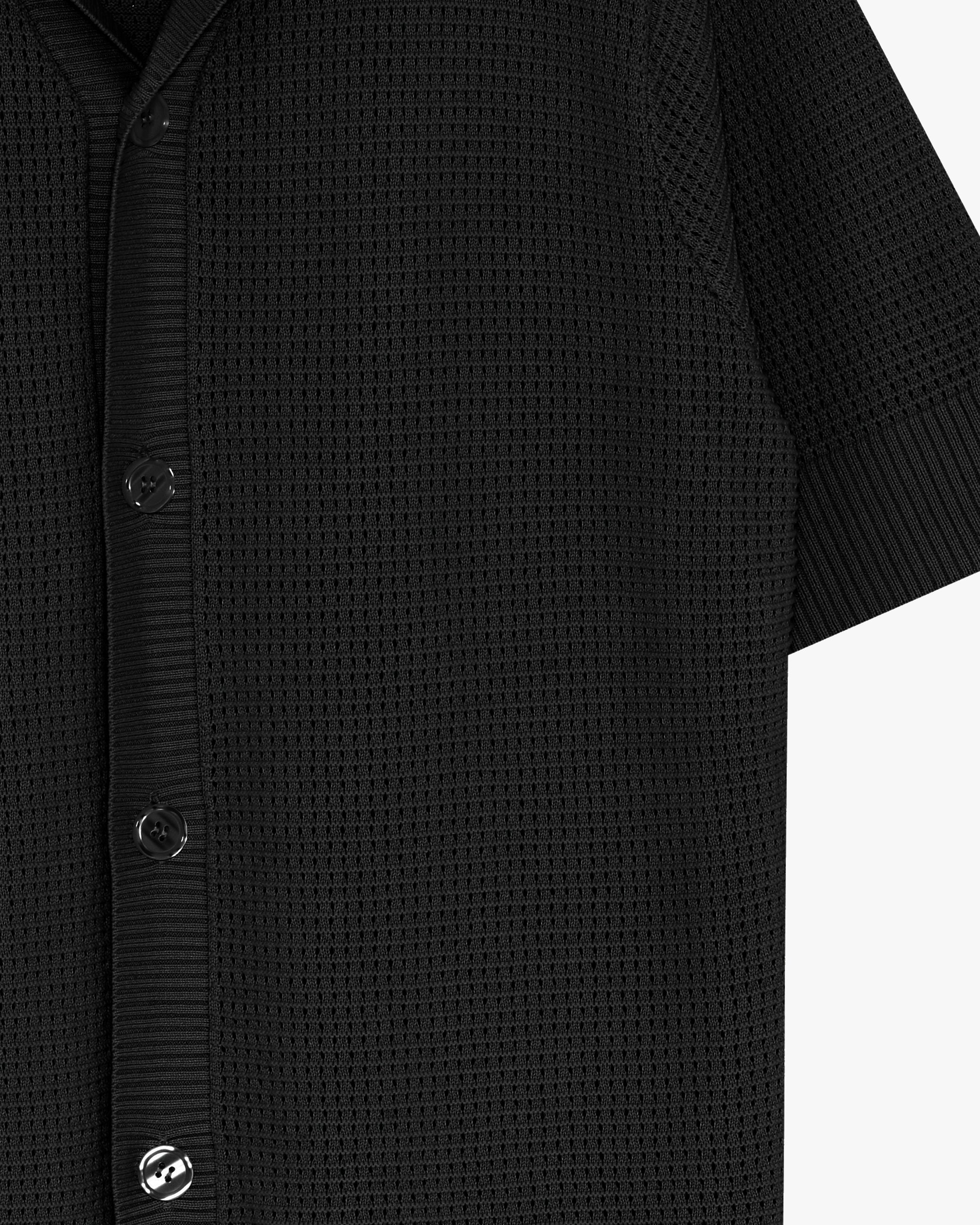 minimum male Mason crochet polo shirt 4177 Polo 999 Black
