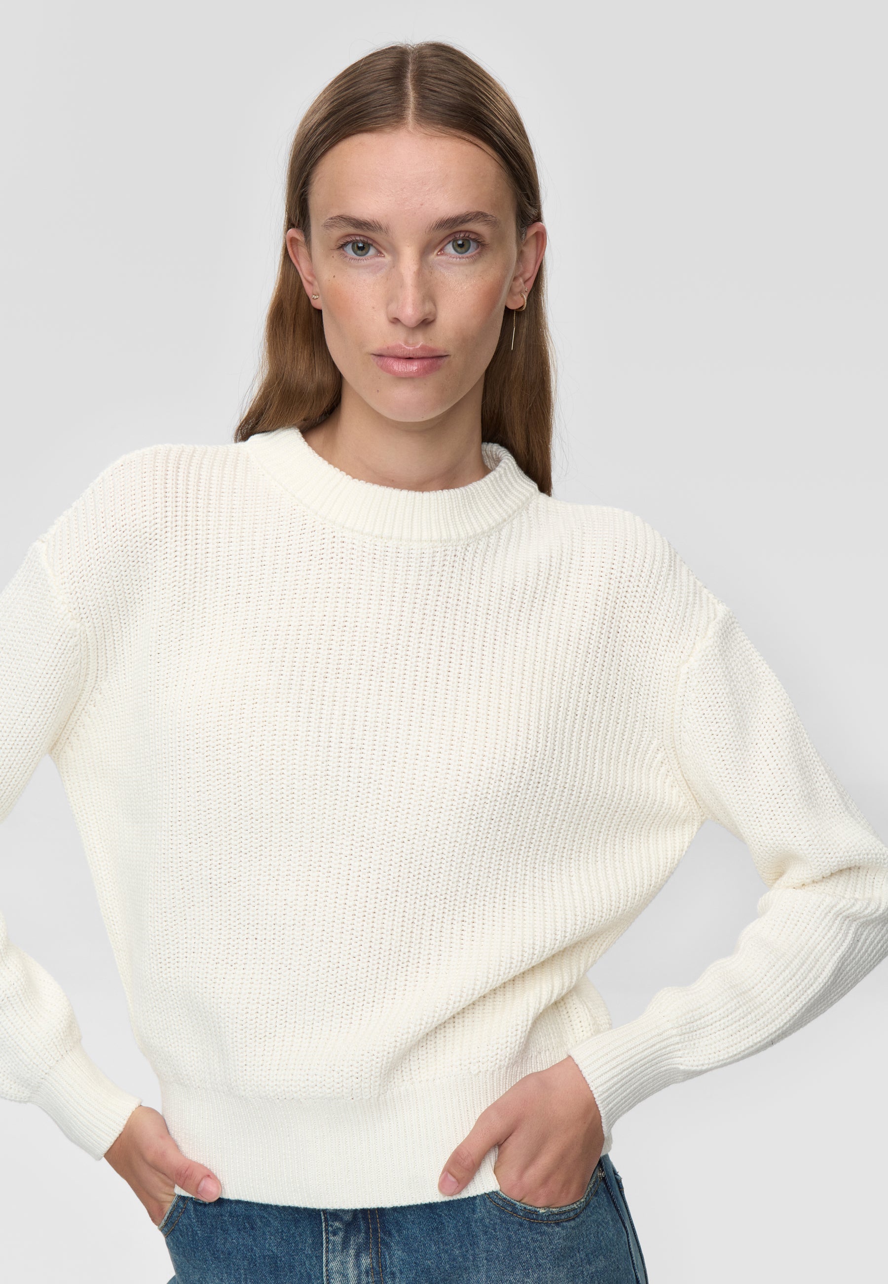 minimum female Mikala jumper G006 GOTS Jumper 004 Broken White