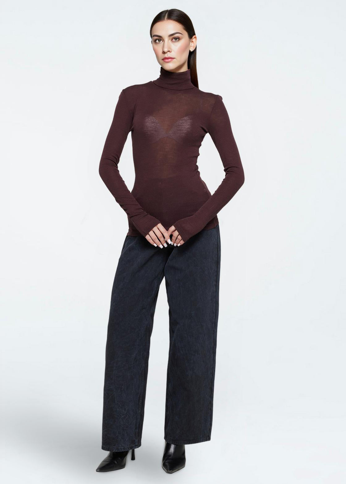 minimum female Pernilles long sleeved turtleneck 3736 Turtleneck 1619 Fudge