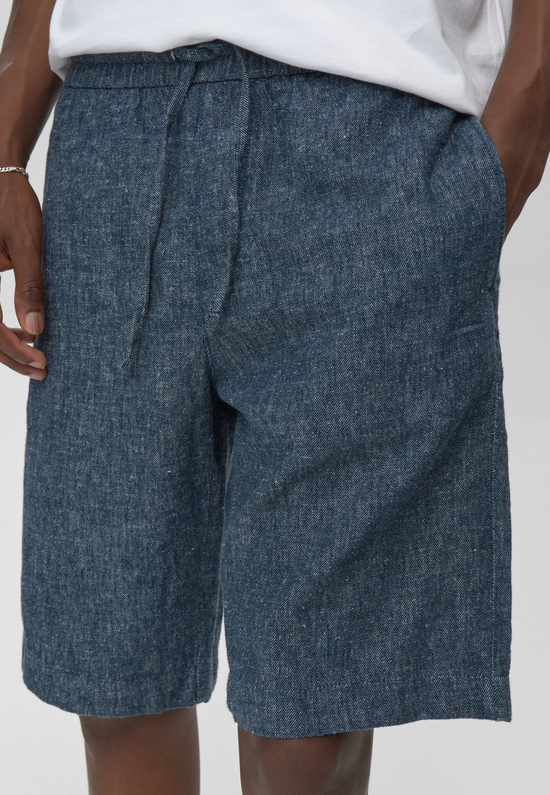 minimum male Raylan linen denim shorts 4128 Shorts 3922 Sky Captain