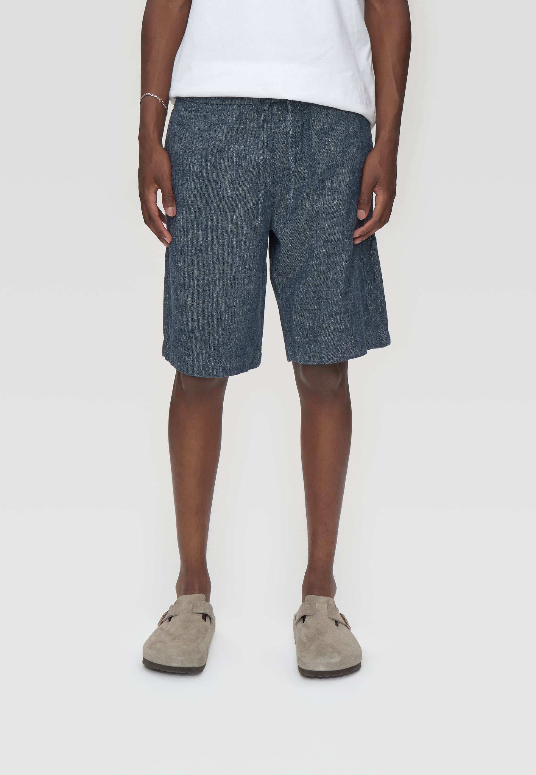 minimum male Raylan linen denim shorts 4128 Shorts 3922 Sky Captain