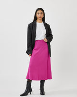 minimum female Alboa 9611 Midi Skirt 2328 Fuchsia Red