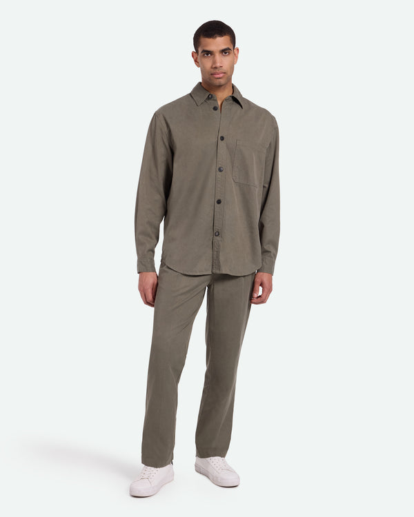 minimum male Alonso 3750 Shirt Long Sleeved Shirt 0515 Dusty Olive