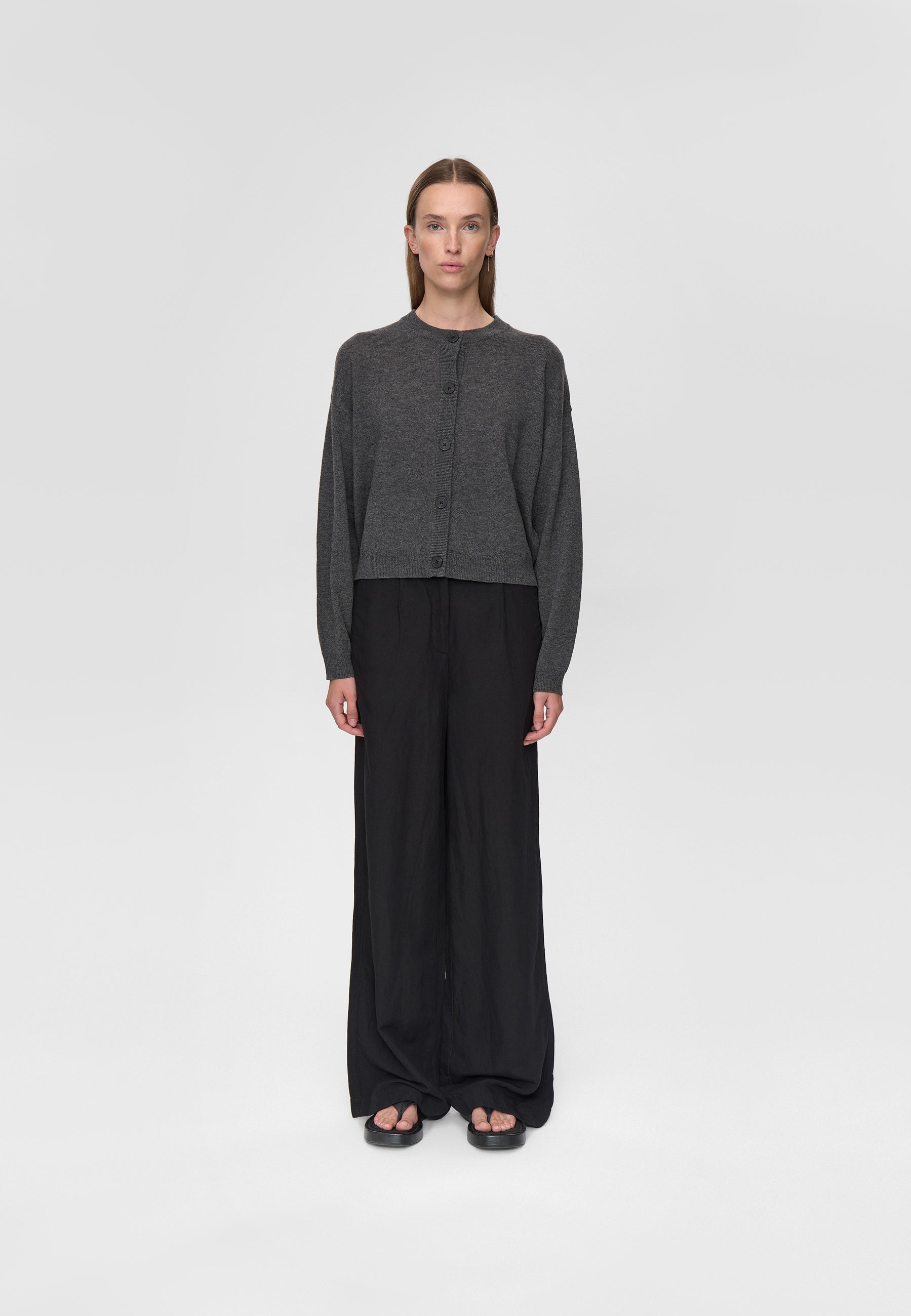 minimum female Assiana cardigan 3801 Jumper 960M Grey Melange