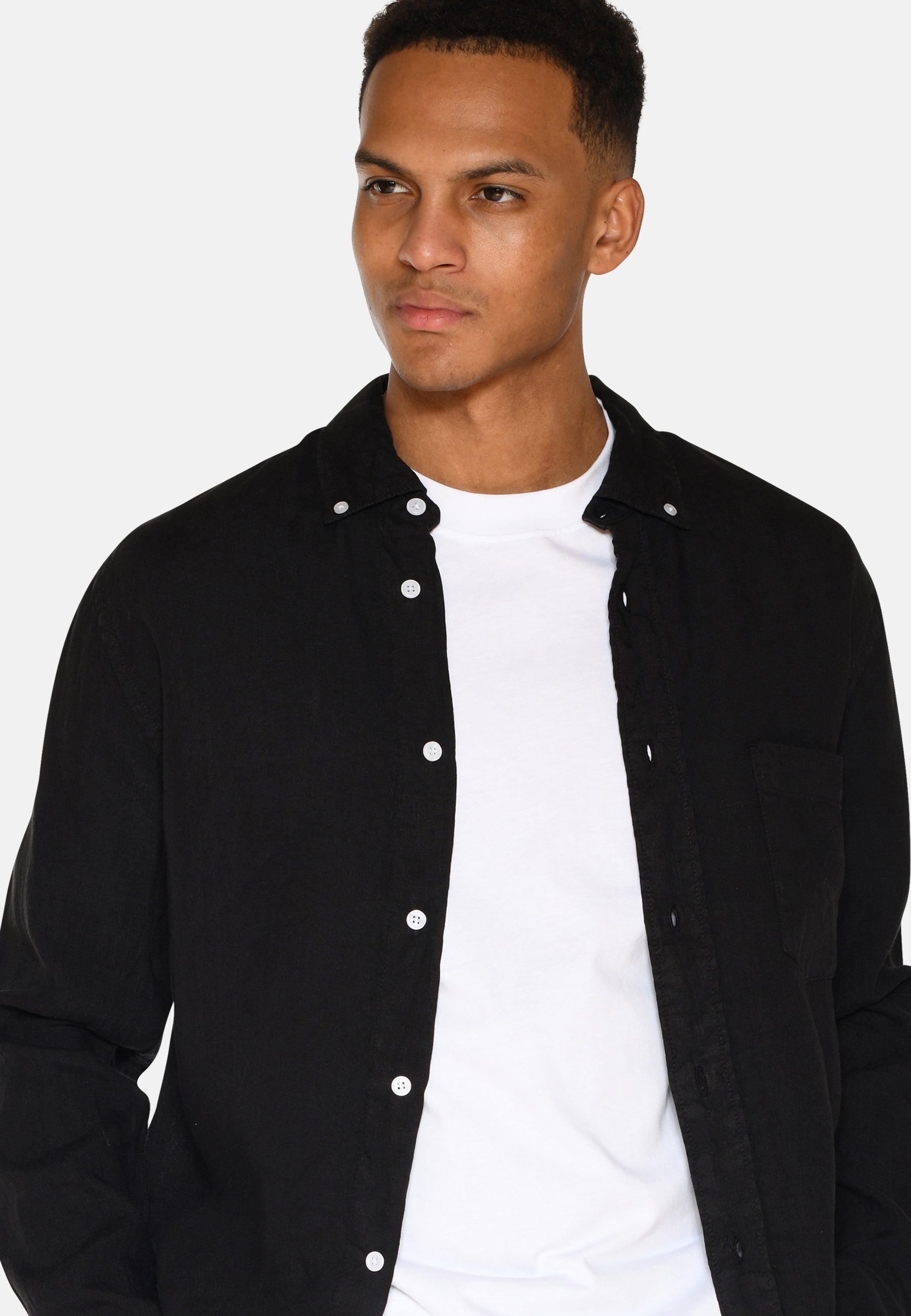 minimum male Colt long sleeved reg linen shirt 4115 Long Sleeved Shirt 4006 Caviar