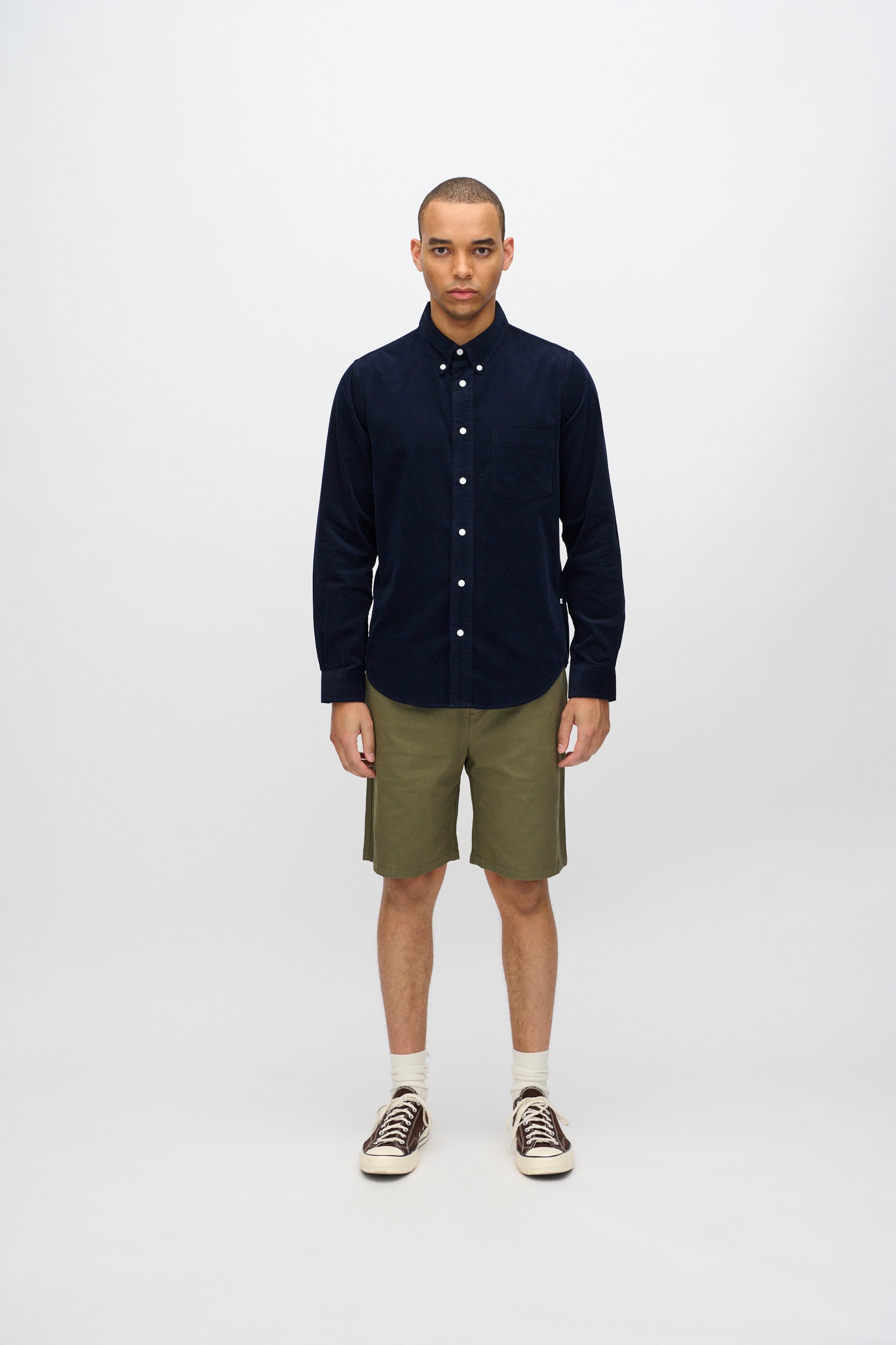 navy shirt navy shorts