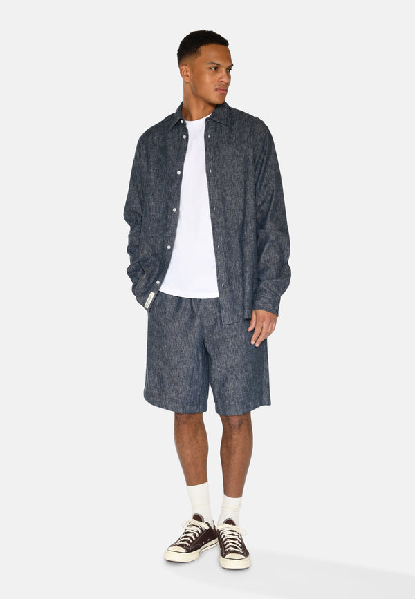 minimum male Douglas denim shirt 4128 Long Sleeved Shirt 3922 Sky Captain