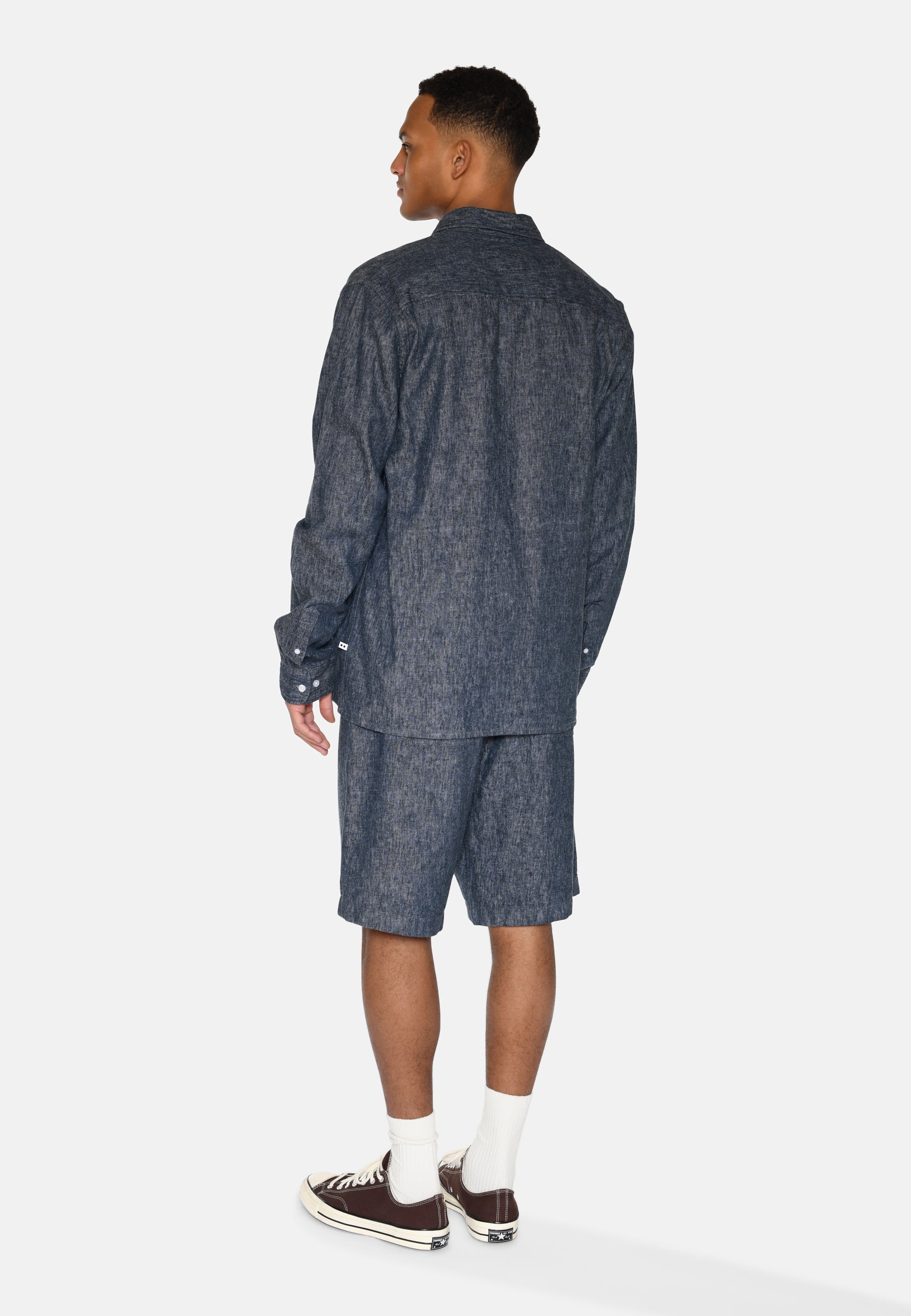 minimum male Douglas linen denim shirt 4128 Long Sleeved Shirt 3922 Sky Captain