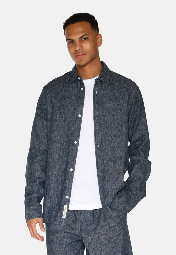 minimum male Douglas denim shirt 4128 Long Sleeved Shirt 3922 Sky Captain