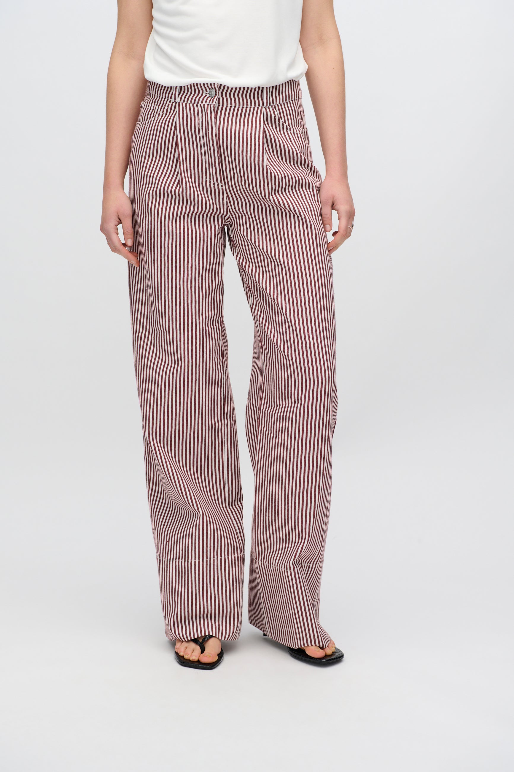 minimum female Elisa striped denim pants 4328 Straight Jeans 0608 Coco Milk