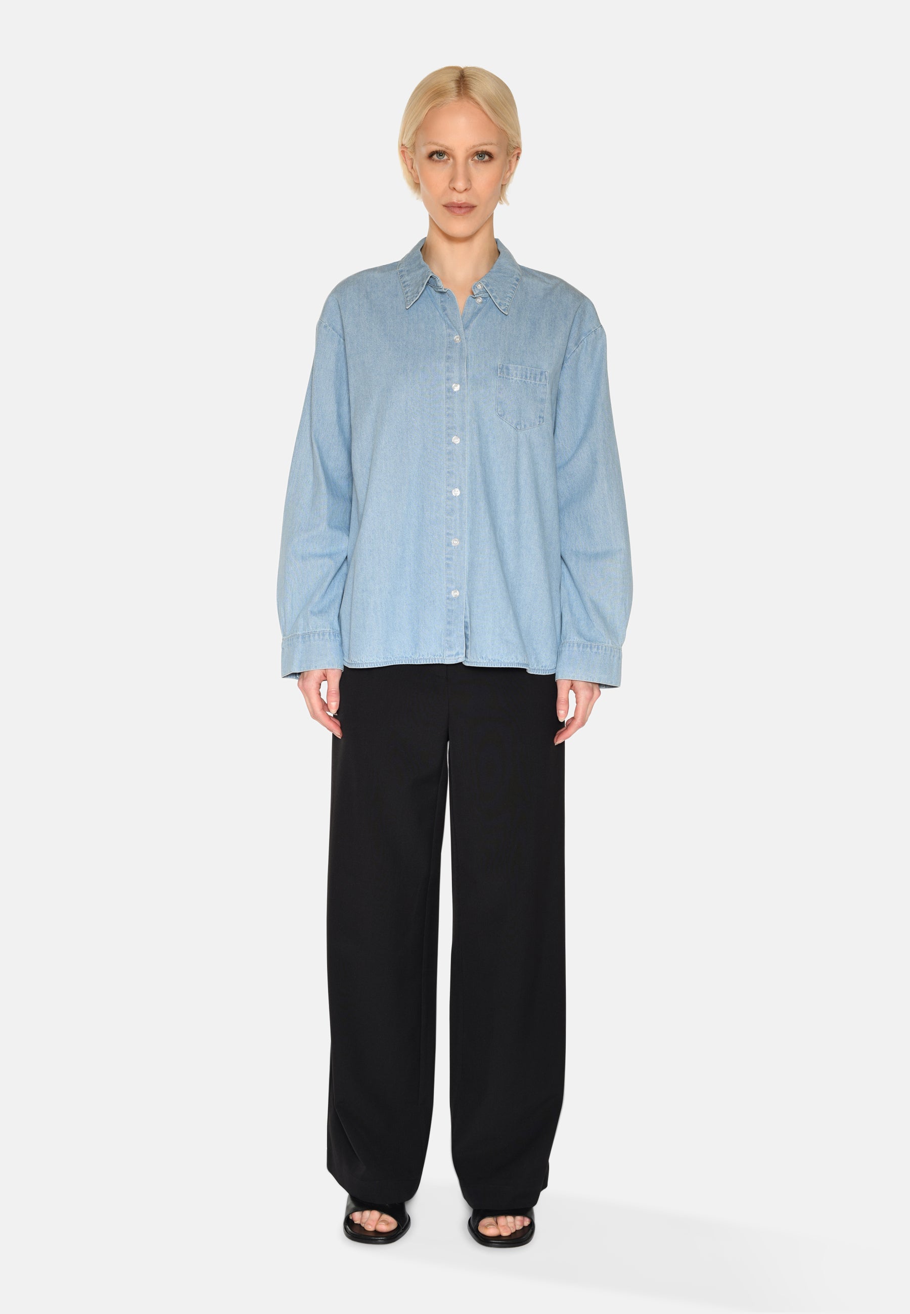 minimum female Fern denim shirt 4147 Long Sleeved Shirt 1001 Light Blue