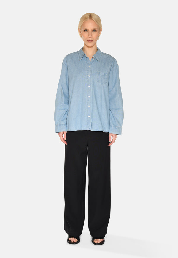 minimum female Fern denim shirt 4147 Long Sleeved Shirt 1001 Light Blue