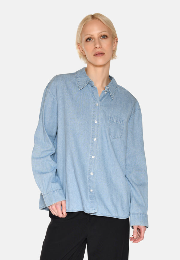 minimum female Fern denim shirt 4147 Long Sleeved Shirt 1001 Light Blue