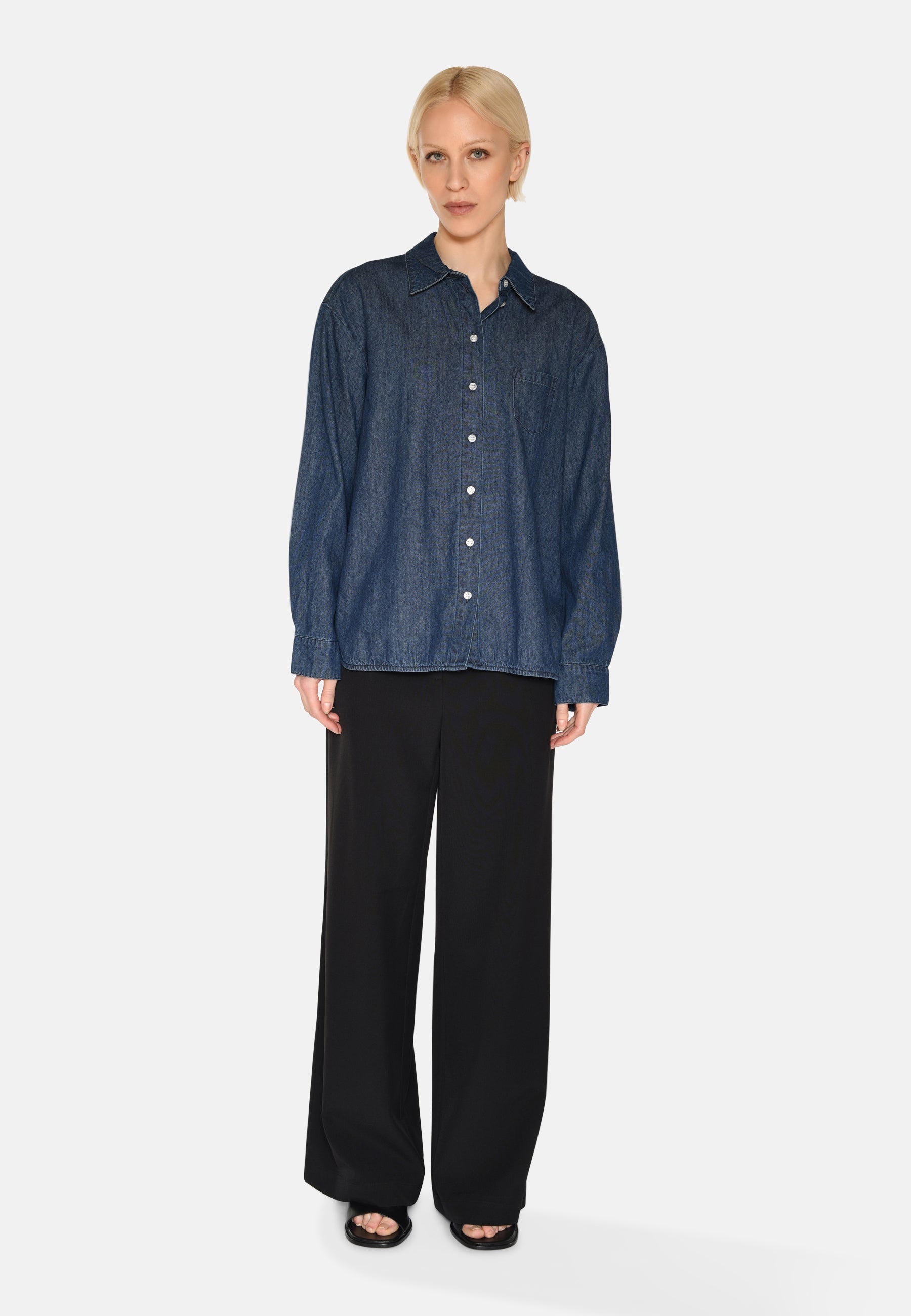 minimum female Fern denim shirt 4147 Long Sleeved Shirt 1002 Medium Blue