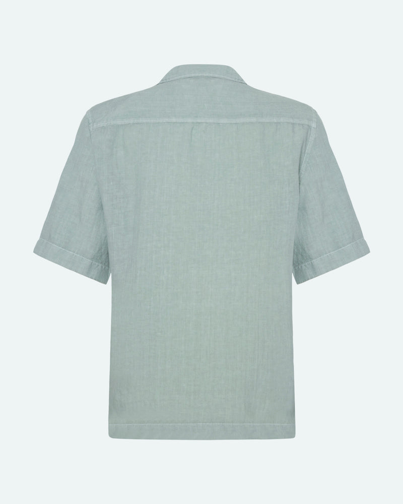 minimum male Hayden short sleeved linen shirt 4115 Short Sleeved Shirt 4706 Gray Mist