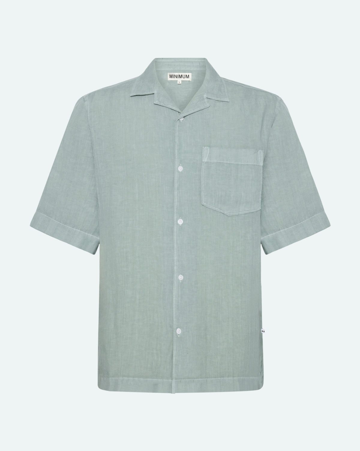 minimum male Hayden short sleeved linen shirt 4115 Short Sleeved Shirt 4706 Gray Mist