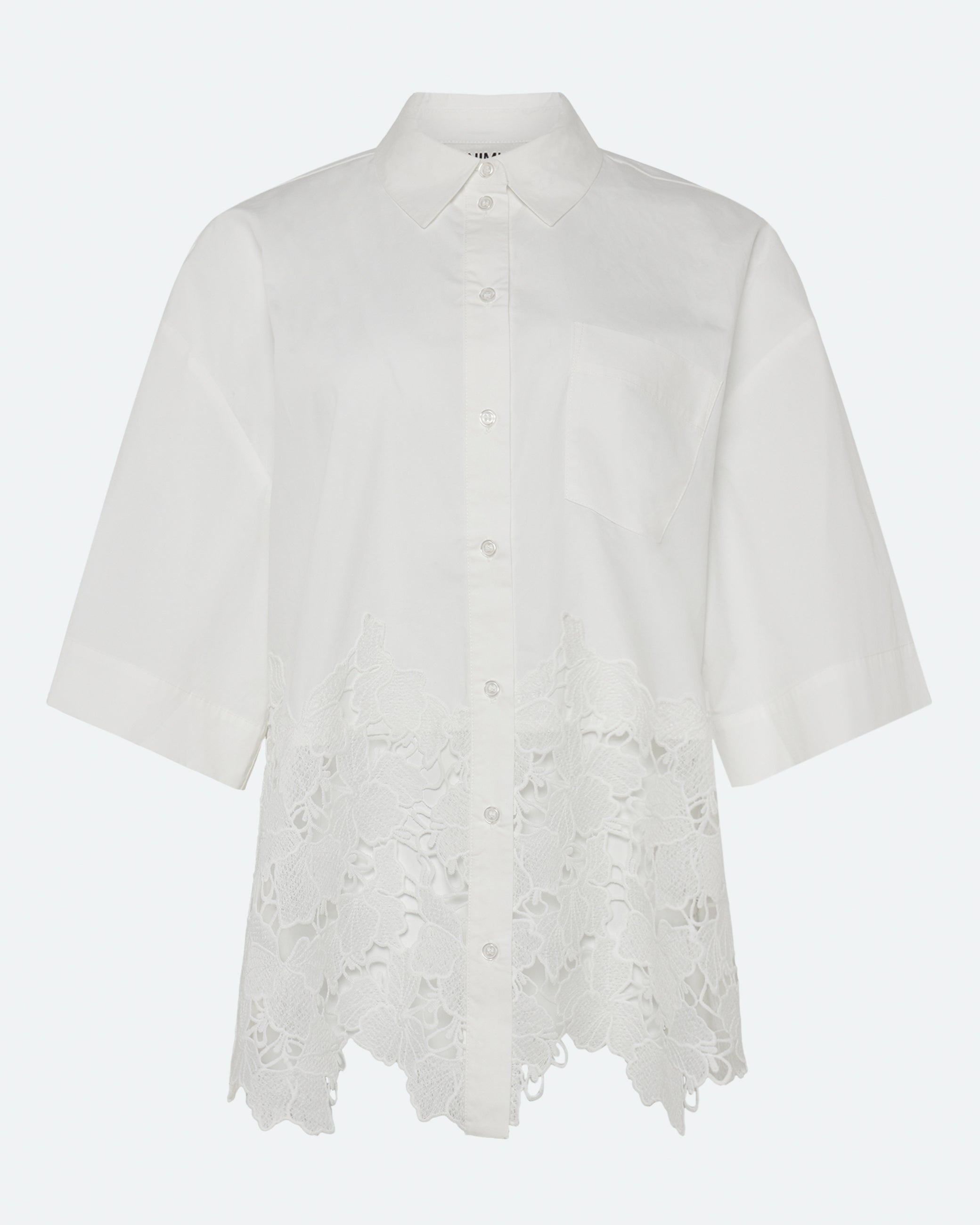 minimum female Ines short sleeved shirt with lace 4256 Short Sleeved T-shirt 0608 Coco Milk