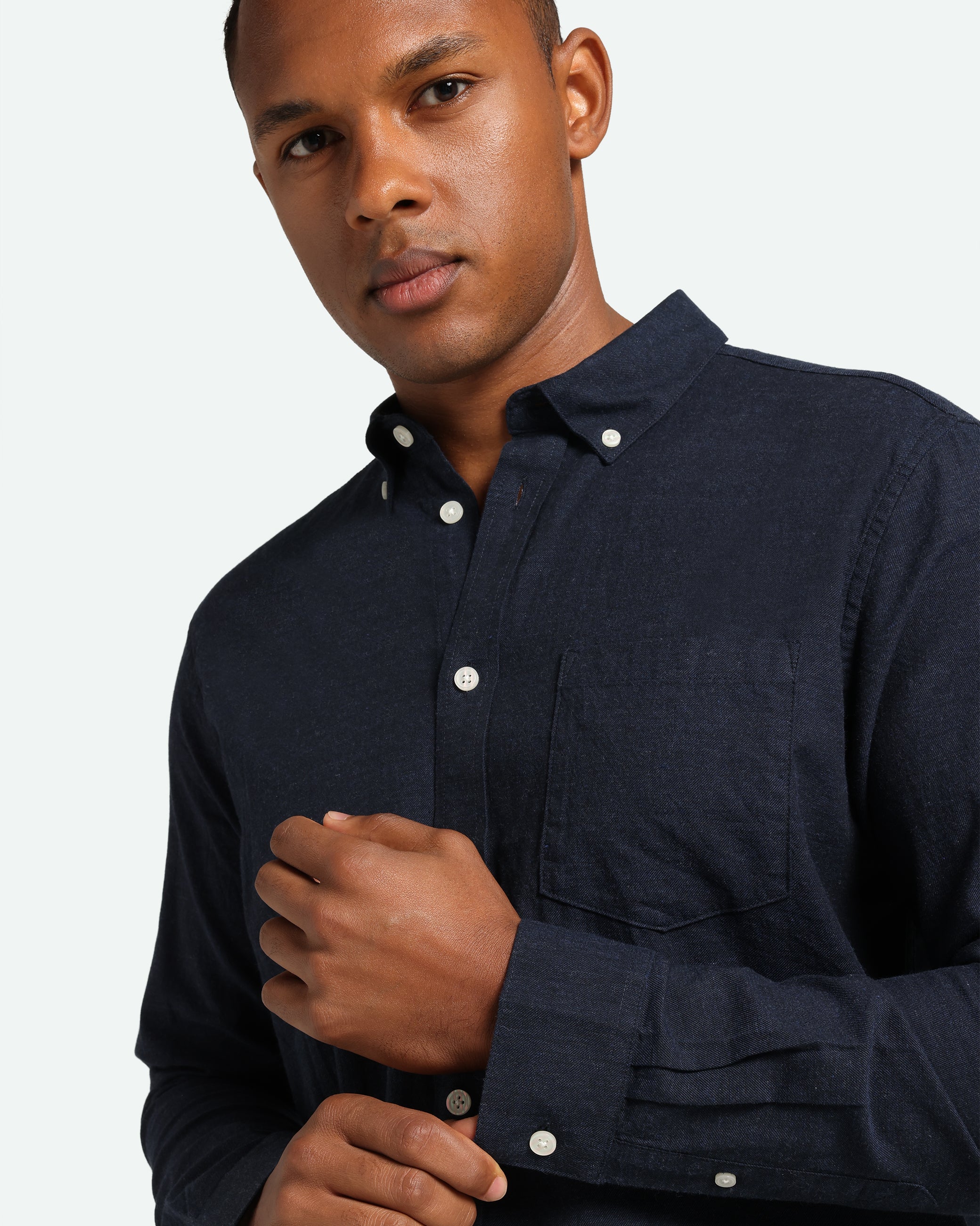 minimum male Jay 3.0 0063 Shirt Long Sleeved Shirt 687M Navy Blazer Melange