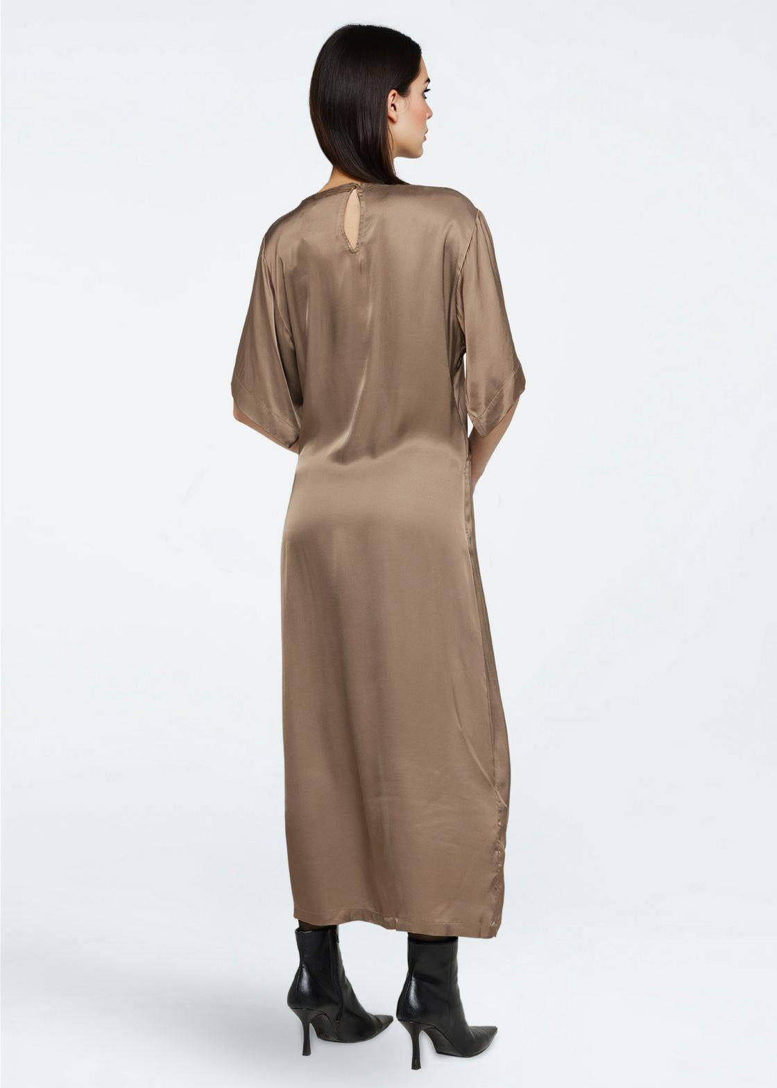 minimum female Josie satin midi dress 4165 Midi Dress 1815 Shitake