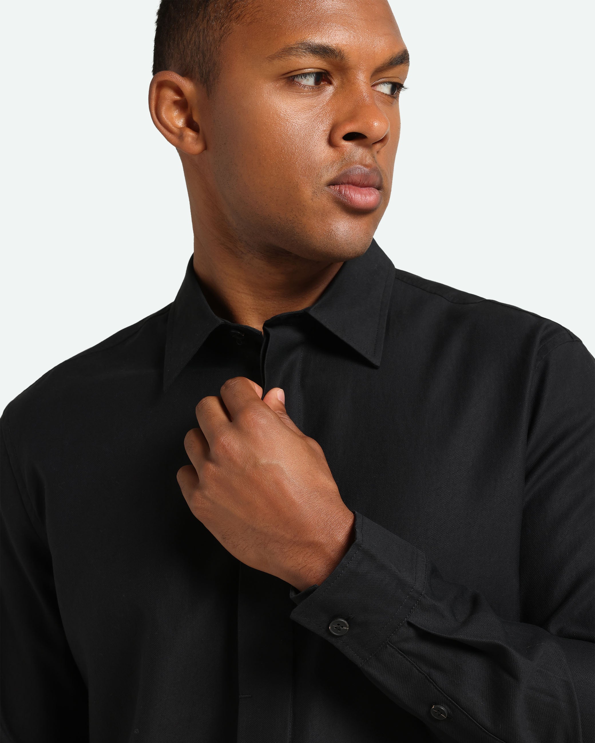 minimum male Kader relaxed long sleeved shirt 3961 Long Sleeved Shirt 999 Black