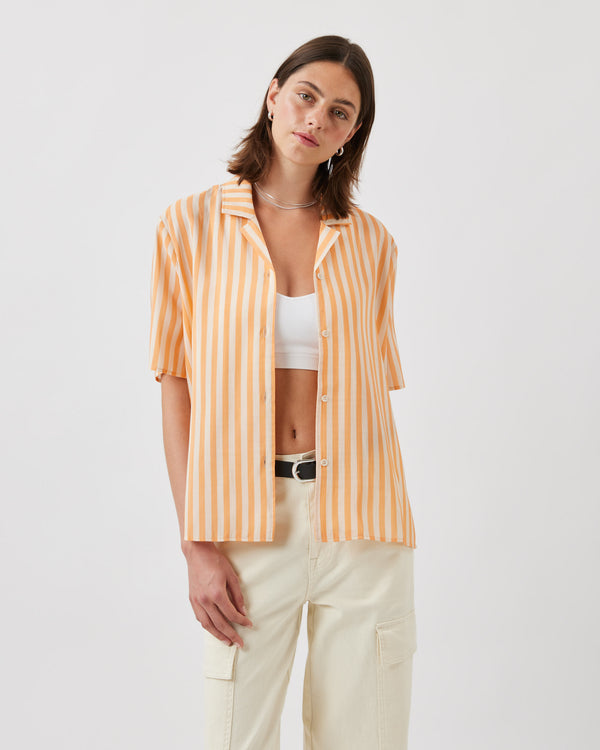 minimum female Karlamarie 3079 Shirt Short Sleeved Shirt 1231 Peach Cobbler