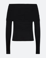 minimum female Lena off shoulder t-shirt 4158 Long Sleeved Blouse 0506 Black Ink