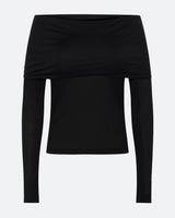 minimum female Lena off shoulder t-shirt 4158 Long Sleeved Blouse 0506 Black Ink