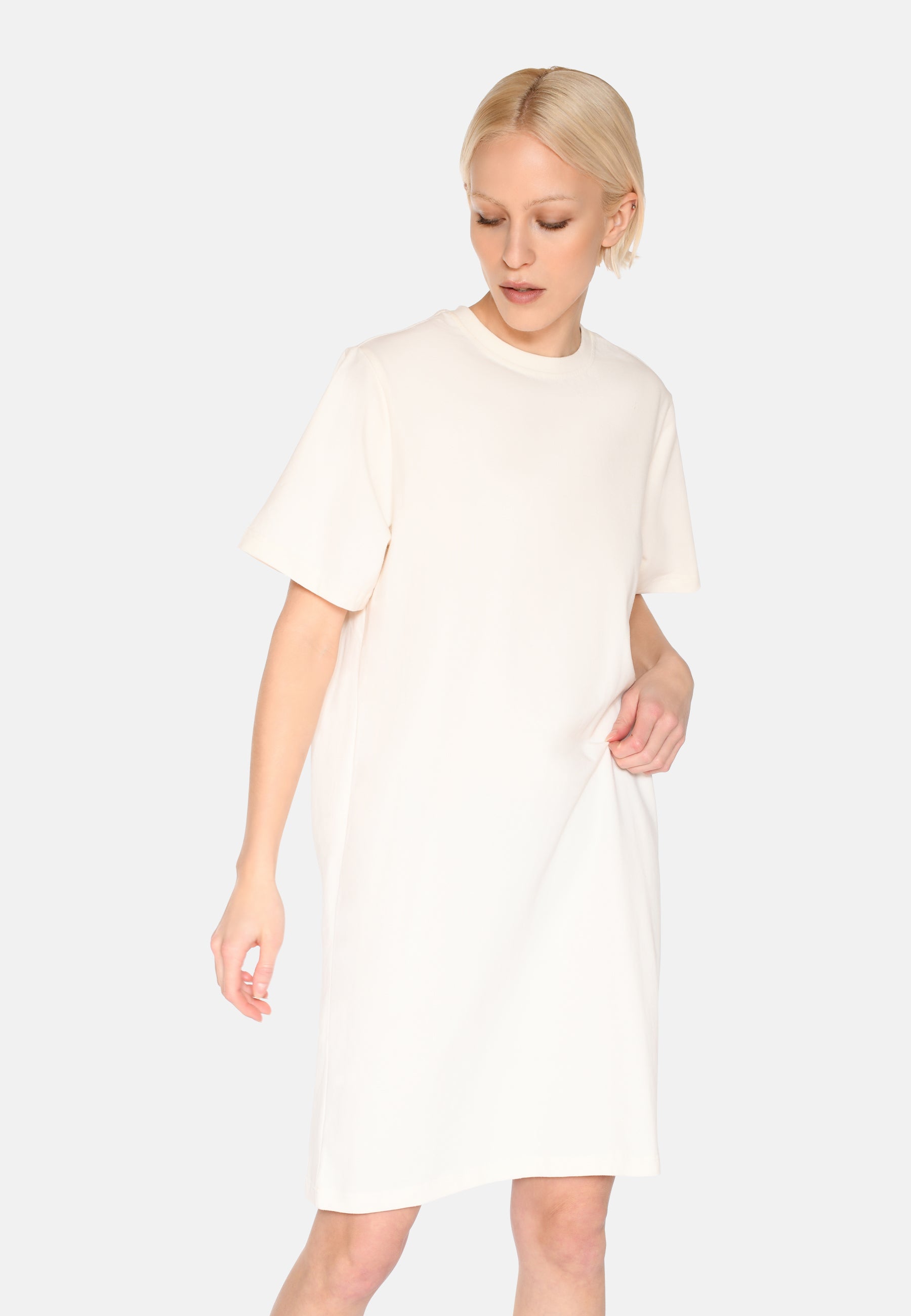 minimum female Lida t-shirt dress 4249 GOTS Short Dress 0608 Coco Milk