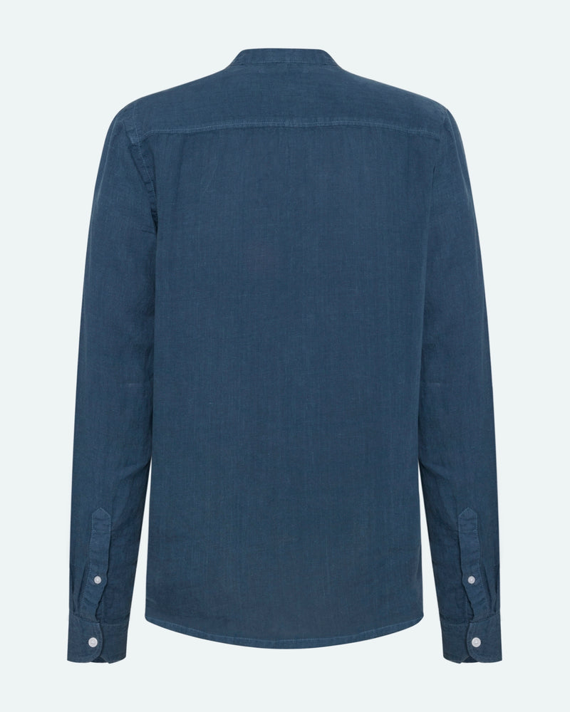 minimum male Mando long sleeved linen shirt 4115 Long Sleeved Shirt 2340 Blue Ashes