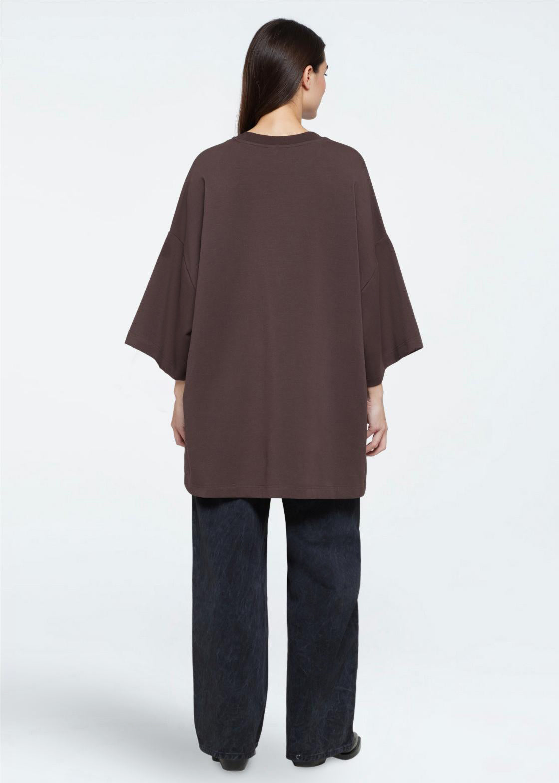 minimum female Norah oversized t-shirt 4157 Short Sleeved T-shirt 1914 Seal Brown