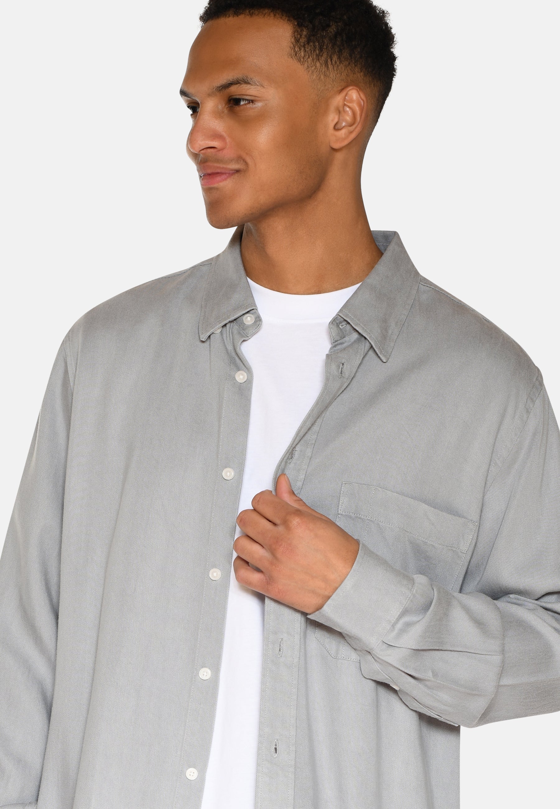 minimum male Pedro long sleeved shirt 3859 Long Sleeved Shirt 910 Light Grey