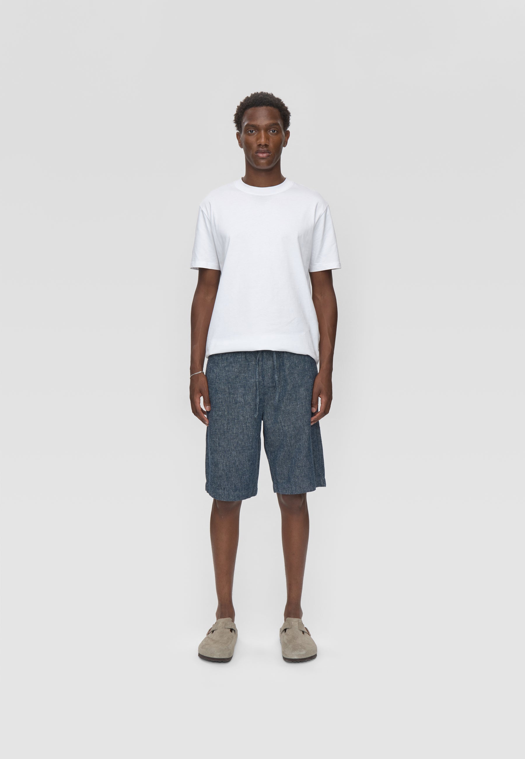 minimum male Raylan linen denim shorts 4128 Shorts 3922 Sky Captain