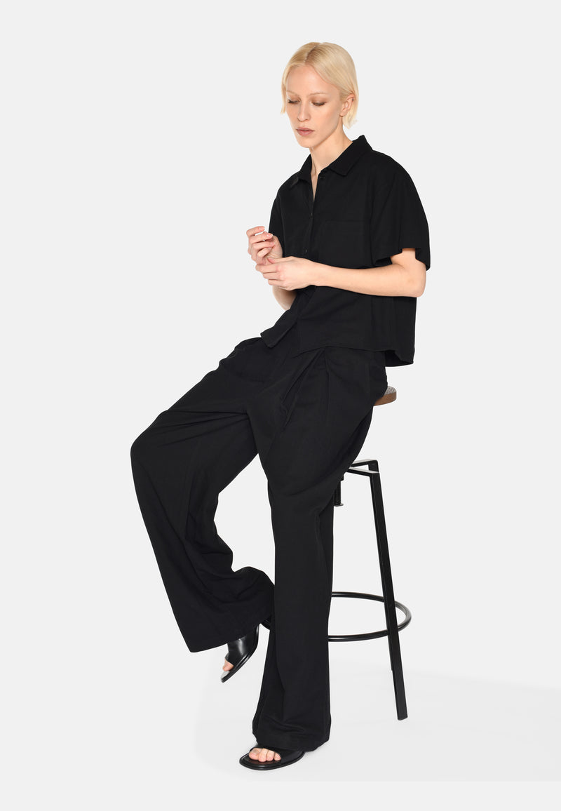 minimum female Sage short sleeved shirt 4191 Short Sleeved Shirt 999 Black