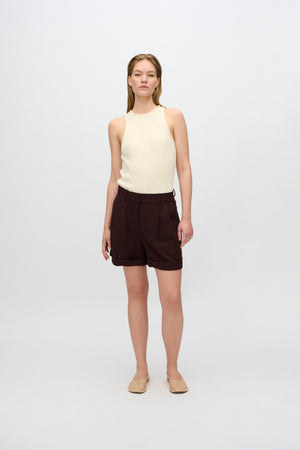 minimum female Selby linen blend shorts 3069 Shorts 1910 French Roast