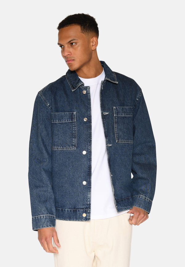 minimum male Trent denim jacket 4198 Jacket 2340 Blue Ashes